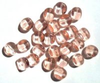 25 12mm Four-Sided Flat Round Rosaline Glass Beads